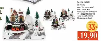 IperFamila Scena natale in resina con 2 movimenti 24cm.x15,7x17 offerta
