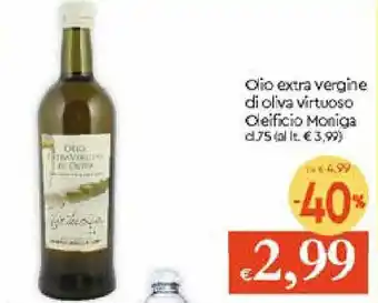 IperFamila Olio extra vergine di oliva virtuoso Oleificio Moniga 75 cl. offerta