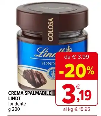 Iperal CREMA SPALMABILE LINDT fondente offerta