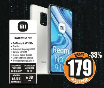 Unieuro Redmi note 9 pro offerta