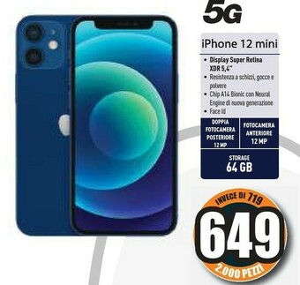 Unieuro Iphone 12 mini 128gb - blu offerta