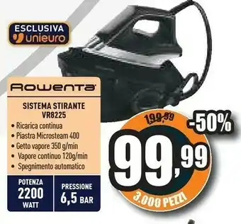 Unieuro Vr8225 ferro da stiro a caldaia 2200 w 1,5 l piastra microsteam 400 nero, grigio offerta