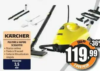Unieuro Kärcher sc 3 easyfix pulitore a vapore cilindrico 1 l 1900 w nero, giallo offerta