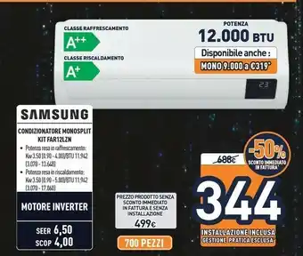 Unieuro Condizionatore monosplit kit far12lzn offerta