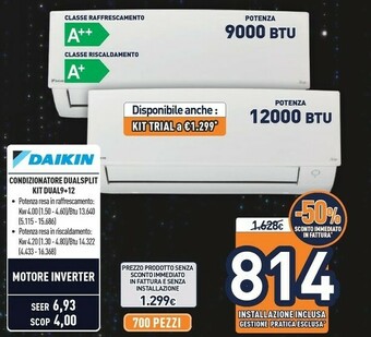 Unieuro Condizionatore dualsplit kit dual9+12 offerta