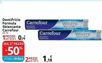 Carrefour Express Carrefour - dentifricio formula sbiancante 75 ml offerta