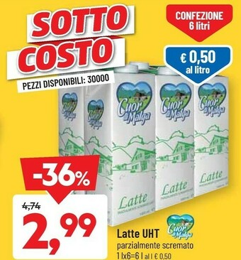 DPiù Latte parzialmente scremato offerta