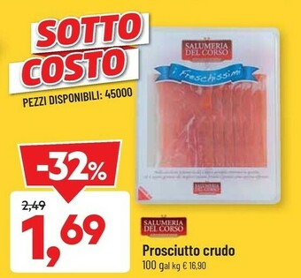DPiù Prosciutto crudo offerta