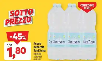 DPiù Acqua minerale naturale 2000 g(ml) offerta