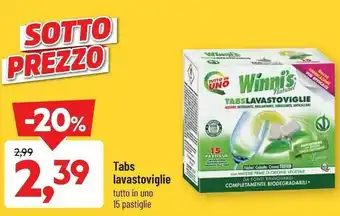 DPiù Winni's tabs lavastoviglie offerta