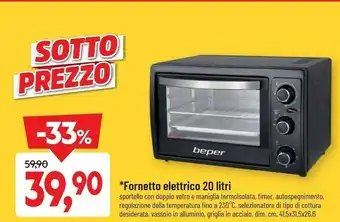 Fornetto elettrico 20 litri
