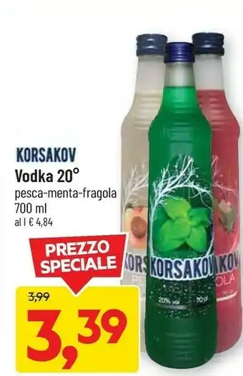 DPiù Korsakov vodka 20 pesca offerta