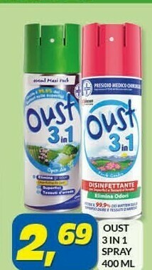 Risparmio Casa Oust 3 in 1 spray 400 ml offerta