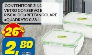 Risparmio Casa Contenitore 2in1 vetro conservo e riscaldo offerta