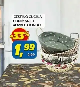 Risparmio Casa Cestino cucina con manici ovale offerta
