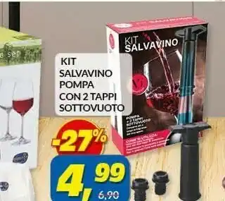 Risparmio Casa Kit salvavino pompa con 2 tappi sottovuoto offerta