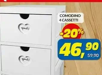 Risparmio Casa Comodino 4 cassetti offerta