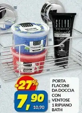 Risparmio Casa Porta flaconi da doccia con ventose 1 ripiano bath offerta