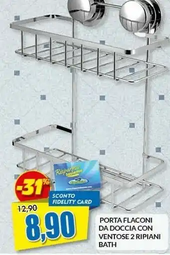 Risparmio Casa Porta flaconi da doccia con ventose 2 ripiani bath offerta