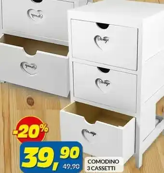 Risparmio Casa Comodino 3 cassetti offerta