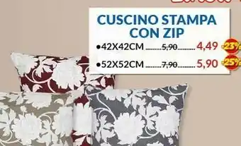 Risparmio Casa Cuscino stampa con zip offerta