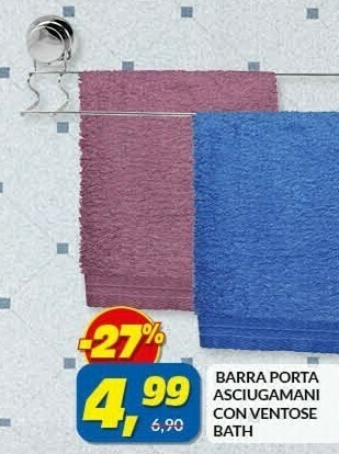 Risparmio Casa Barra porta asciugamani con ventose bath offerta