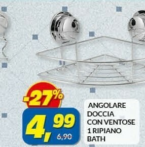 Risparmio Casa Angolare doccia con ventose 1 ripiano bath offerta