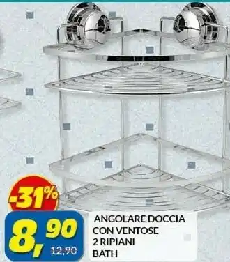 Risparmio Casa Bath angolare doccia con ventose 2 ripiani offerta