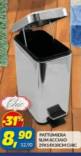 Risparmio Casa Pattumiera slim acciaio offerta