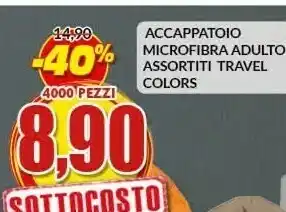 Risparmio Casa Accappatoio microfibra adulto assortiti travel colors offerta