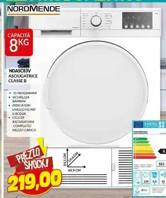 Risparmio Casa Ndasc83v asciugatrice classe b offerta