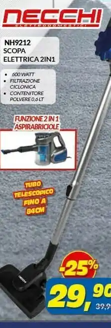 Risparmio Casa Nh9212 scopa elettrica 2 in 1 offerta