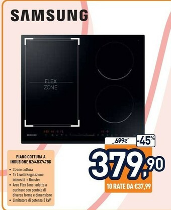 Unieuro Nz64r3747bk nero da incasso 60 cm piano cottura a induzione 4 fornello(i) offerta