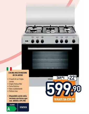 Unieuro Cucina multifunzione 80 cm a855ei offerta