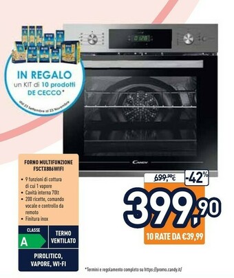 Unieuro Smart steam fsctx886 wifi 70 l a acciaio inossidabile offerta