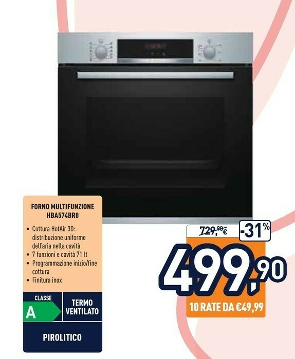 Serie 4 hba574br0 forno forno elettrico 71 l acciaio inossidabile a offerta  di Unieuro