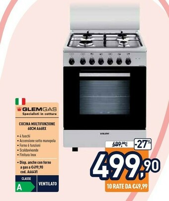 Unieuro Cucina multifunzione 60cm a66rx offerta