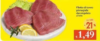 IperFamila Filetto di tonno pinnagialla decongelato offerta