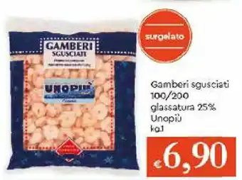 IperFamila Gamberi sgusciati 100/200 glassatura 25% Unopiù 1kg offerta