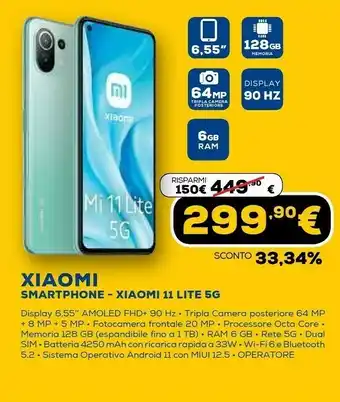 Euronics Smartphone 11 lite 5g offerta