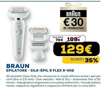 Euronics Silk-épil 9 flex 9-002, epilatore elettrico donna con testina flessibile offerta