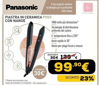 Euronics Piastra in ceramica phs9 con nanoe offerta