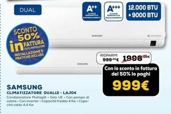 Euronics Climatizzatore dual12 laj04 offerta