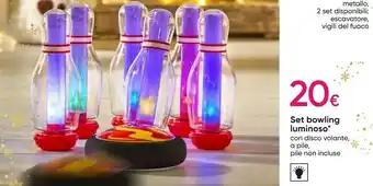Set bowling luminoso con disco volante