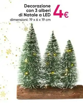 Pepco Decorazione con 3 alberi di natale a led offerta