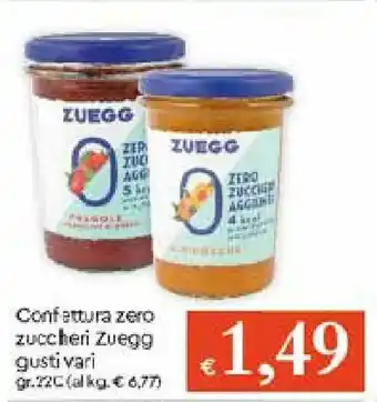 IperFamila Zuegg Confettura zero zuccheri gusti vari 220g offerta