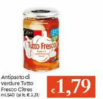 IperFamila Antipasto di Verdure Tutto Fresco Citres 540ml offerta