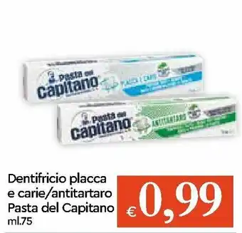 IperFamila Pasta del Capitano Dentifricio placca e carie/antitartaro 75ml offerta