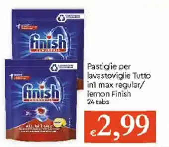 IperFamila Finish Pastiglie per lavastoviglie Tutto in 1 max regular/lemon 24 tabs offerta