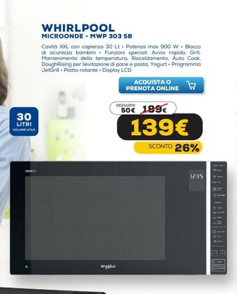 Euronics Whirlpool Microonde - MWP 303 SB offerta